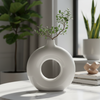 Modern Hollow Ceramic Vase – Sculptural Minimalist Décor Accent