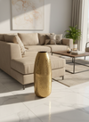 Handcrafted Hammered Gold Metal Floor Vase – Royal Heritage Décor Statement