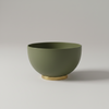 Olive Green Ceramic Bowl with Gold Base – Luxury Table & Decor Accent