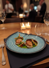 Handcrafted Blue Spiral Ceramic Dinner Plate – Coastal Luxury Tableware